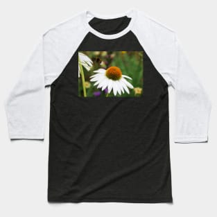 Echinacea Purpurea with Bee Baseball T-Shirt